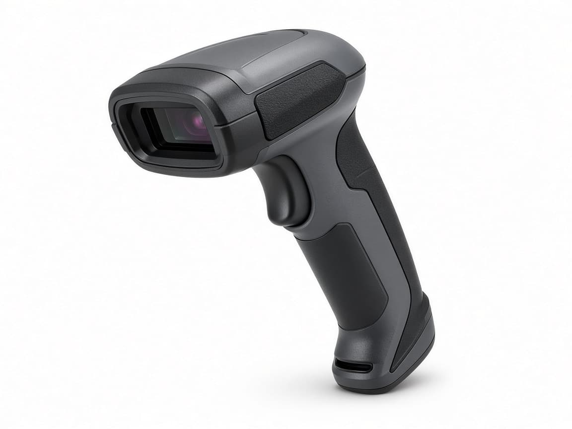 Handheld barcode scanner used to verify completed MTC-30 bottle labels
